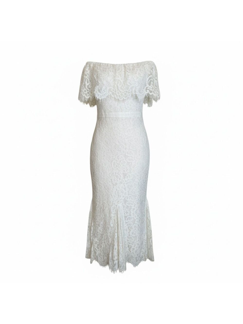 Just Me White Lace Off the Shoulder Midi Dress | NWT | Small